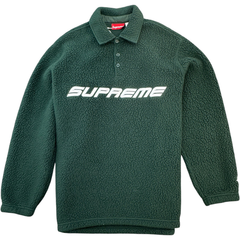 Men's Polartec Polo Shirt Green Size L