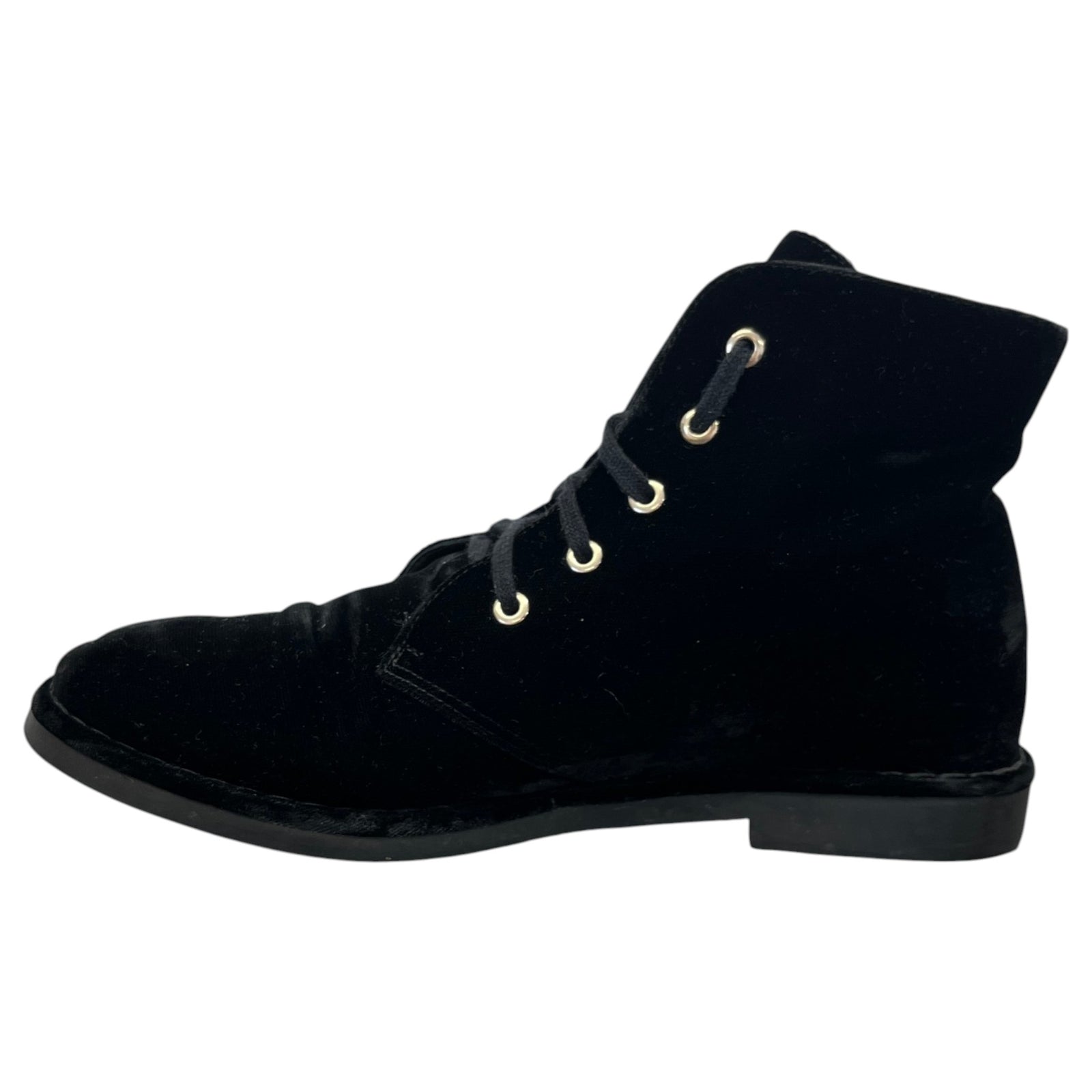 Women's CC Lace Up Velvet Boots Black Size UK 6.5 / EU 39.5 - Photo 2