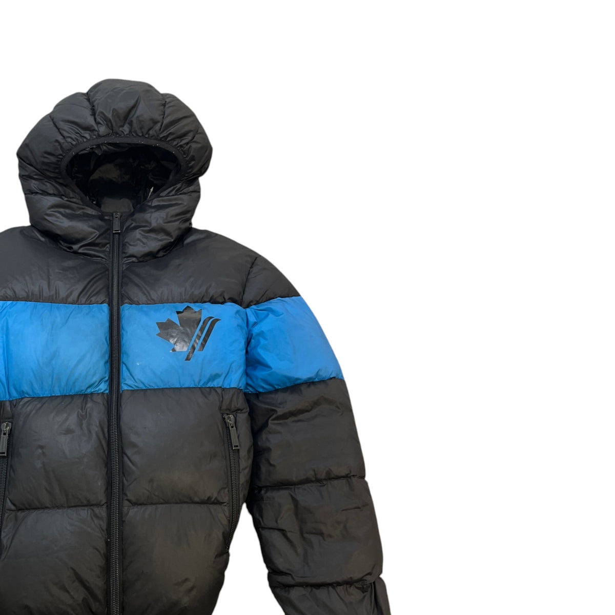 Men's Maple Leaf Logo Down Jacket Black Size M - Photo 3