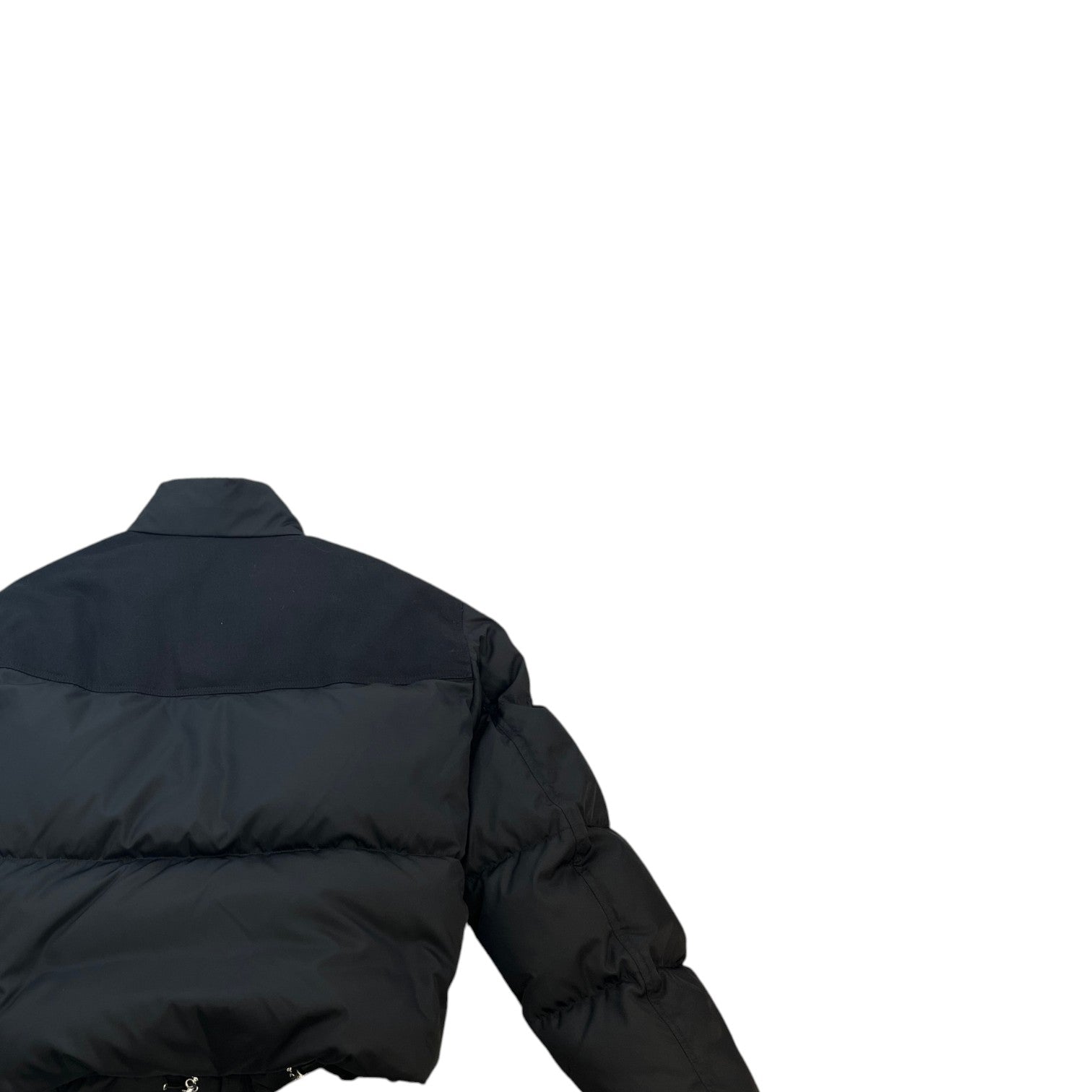 Men's Plaque Logo Re-Nylon Cropped Down Jacket Black Size L - Photo 4