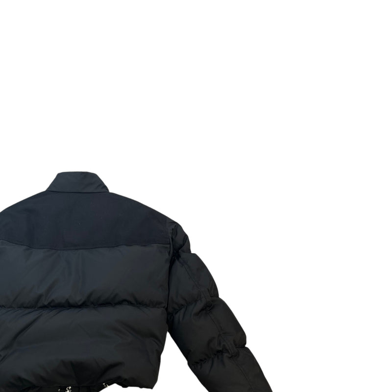Men's Plaque Logo Re-Nylon Cropped Down Jacket Black Size L