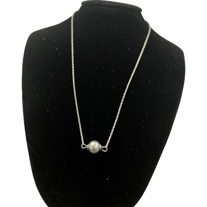 Women's CD Pearl Necklace Silver