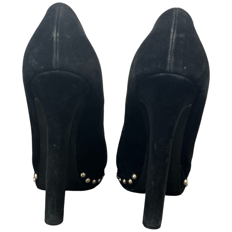 Women's Skull Peep Toe Heels Black Size EU 37 / UK 4