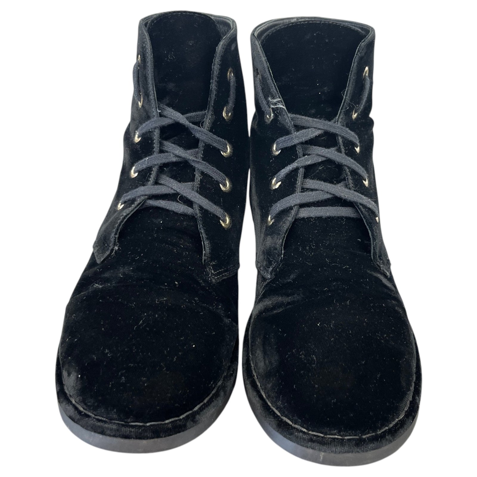 Women's CC Lace Up Velvet Boots Black Size UK 6.5 / EU 39.5 - Photo 6