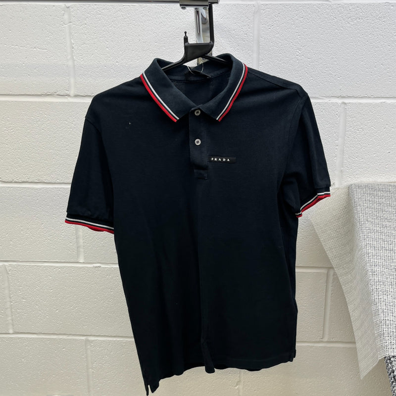 Men's Tab Logo Polo Shirt Black Size L