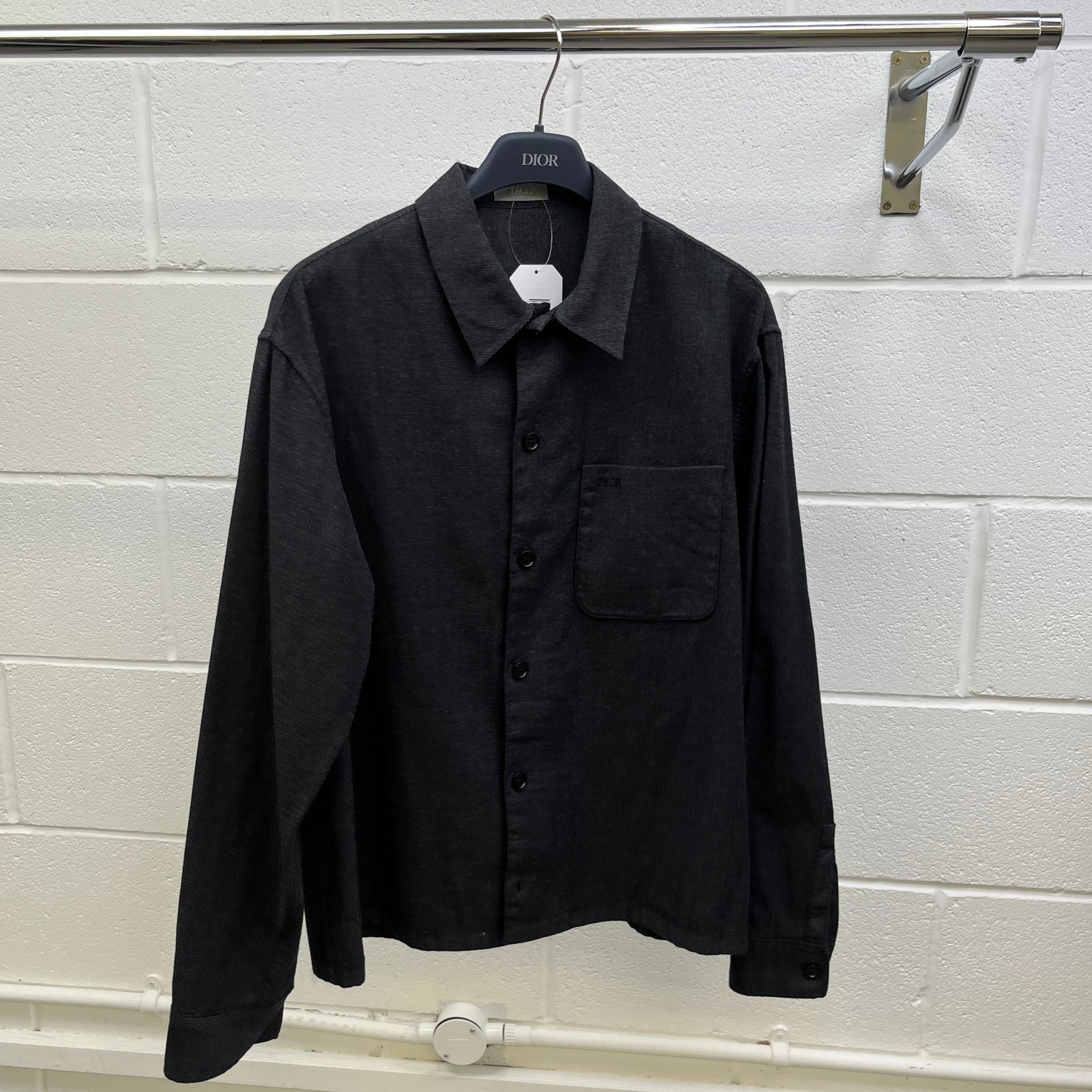 Men's Embroidered Logo Pocket Long Sleeve Shirt Navy Size IT 46 / UK S - Photo 8