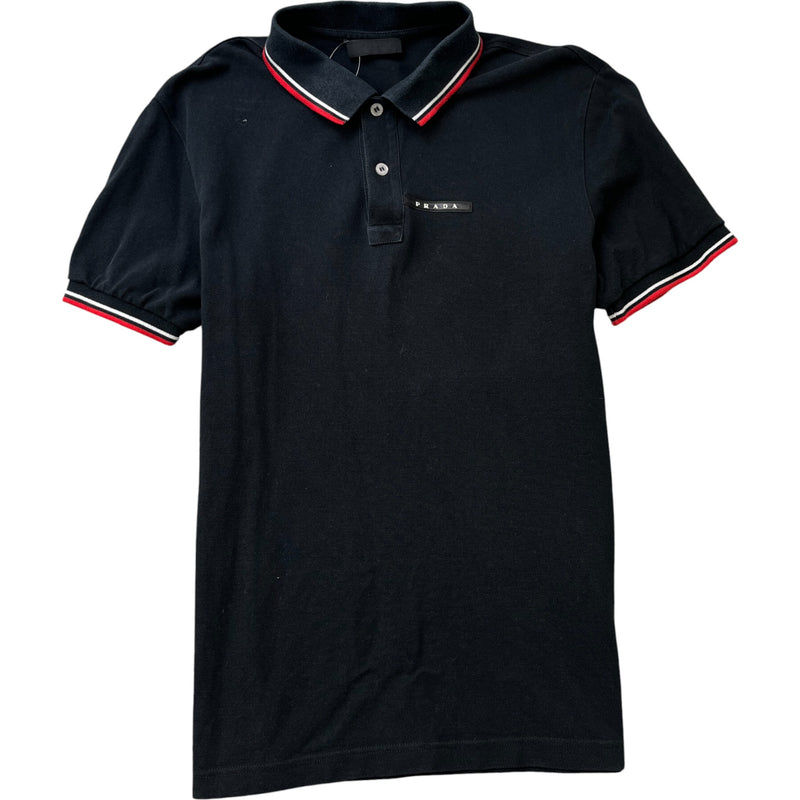 Men's Tab Logo Polo Shirt Black Size L