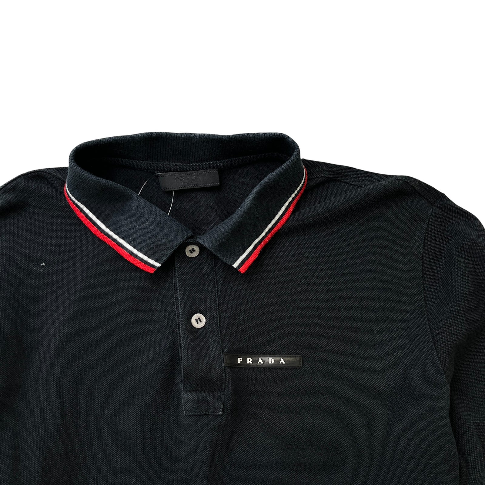 Men's Tab Logo Polo Shirt Black Size L - Photo 5