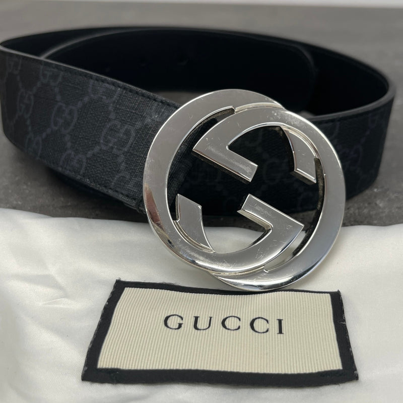 Men's Interlocking G Belt Black Size 32"