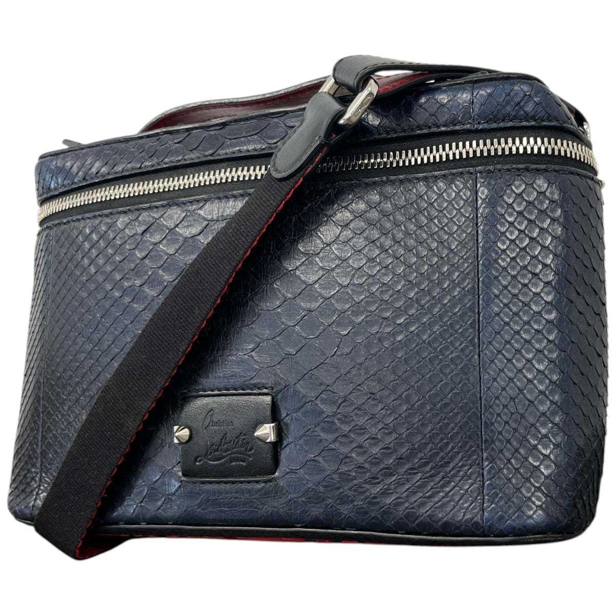 Men's Crocodile Embossed Kypipouch Messenger Bag Black - Photo 5