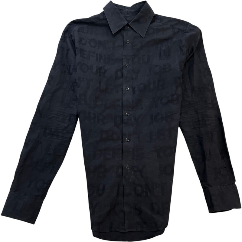 Men's Define Your Print Long Sleeve Shirt Black Size XS