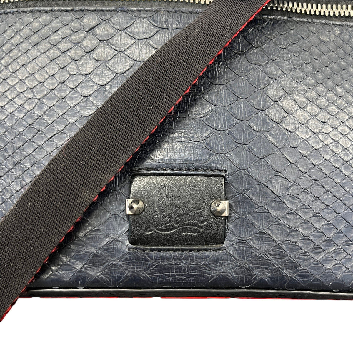 Men's Crocodile Embossed Kypipouch Messenger Bag Black - Photo 10