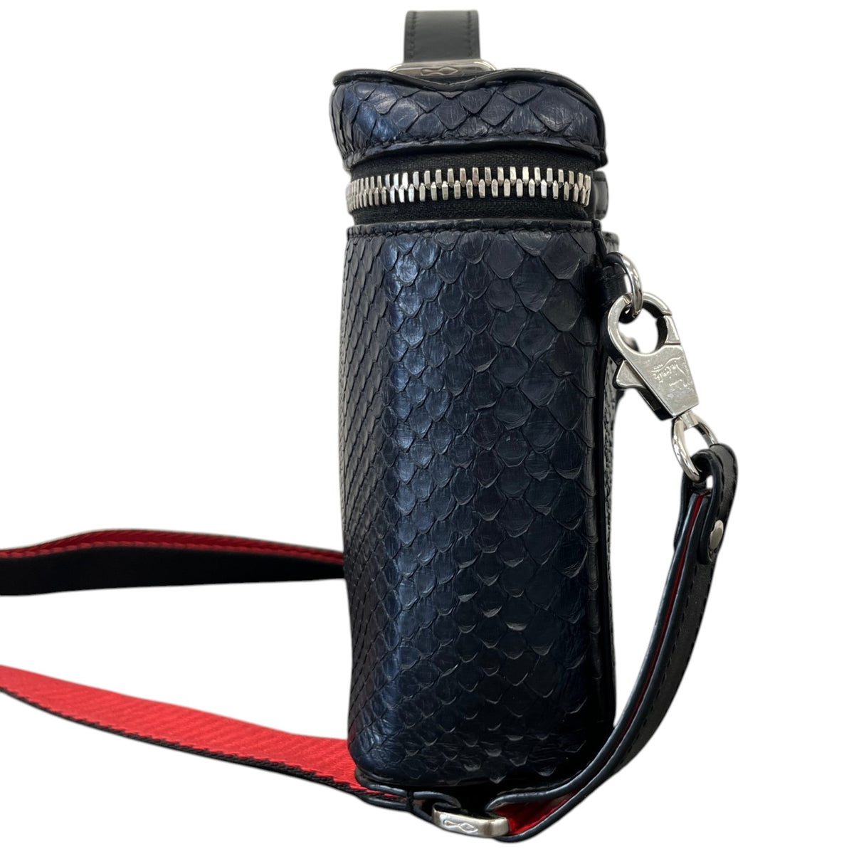 Men's Crocodile Embossed Kypipouch Messenger Bag Black - Photo 6