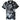 Men's Floral Print Polo Shirt Grey Size M