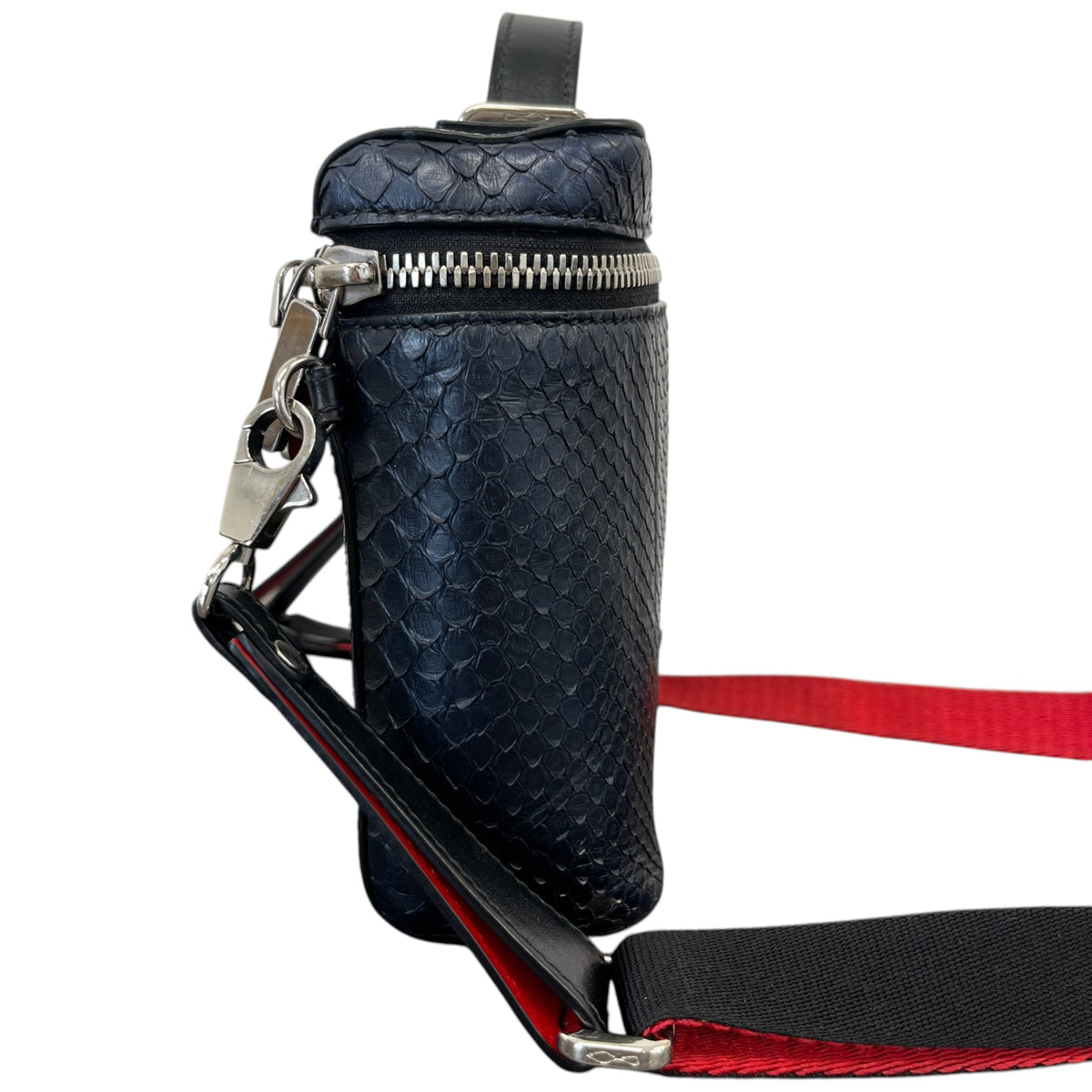 Men's Crocodile Embossed Kypipouch Messenger Bag Black - Photo 7