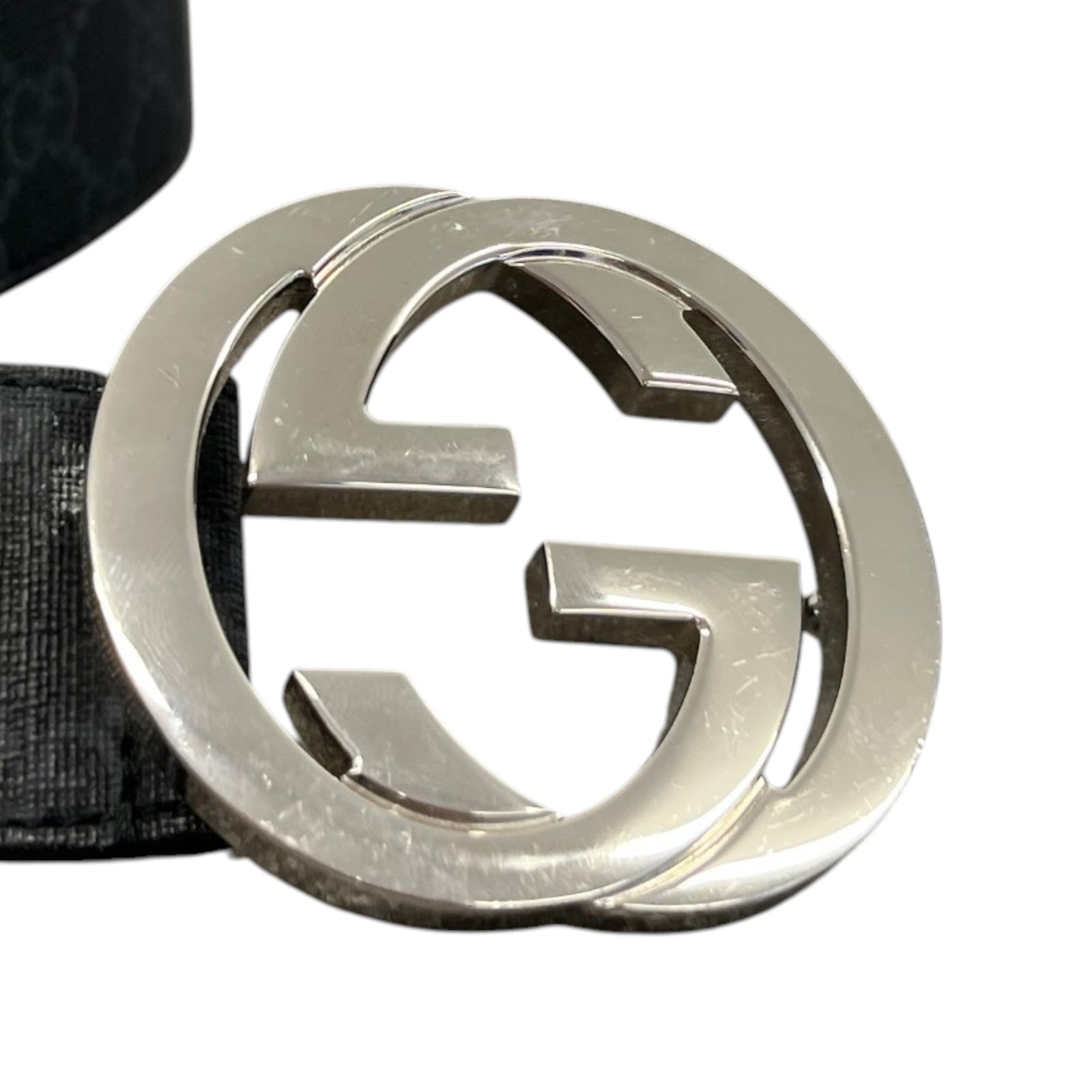 Men's Interlocking G Belt Black Size 32" - Photo 5