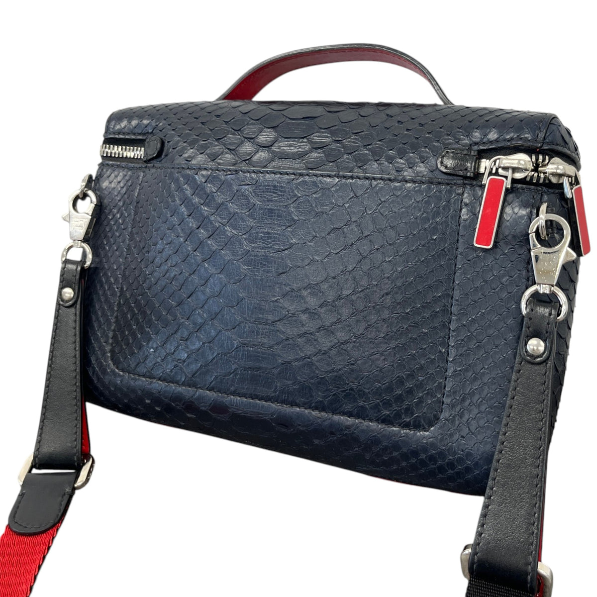 Men's Crocodile Embossed Kypipouch Messenger Bag Black - Photo 9