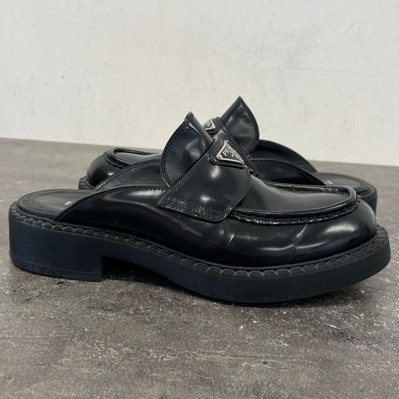 Men's Plaque Logo Loafers Black Size UK 6.5 / EU 40.5 - Photo 11