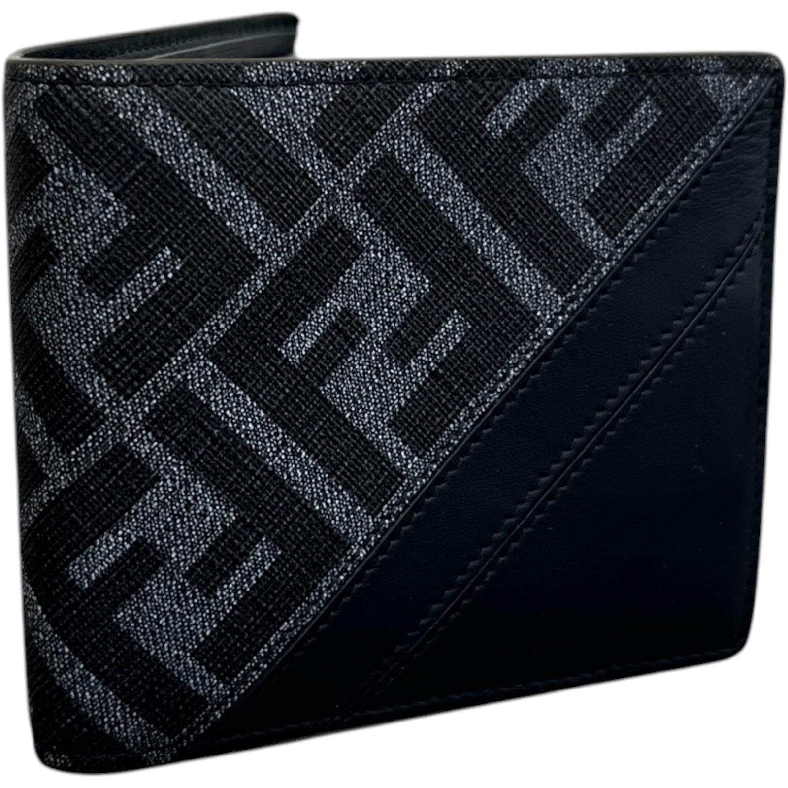 Men's Diagonal Bi Fold Wallet Grey - Photo 5