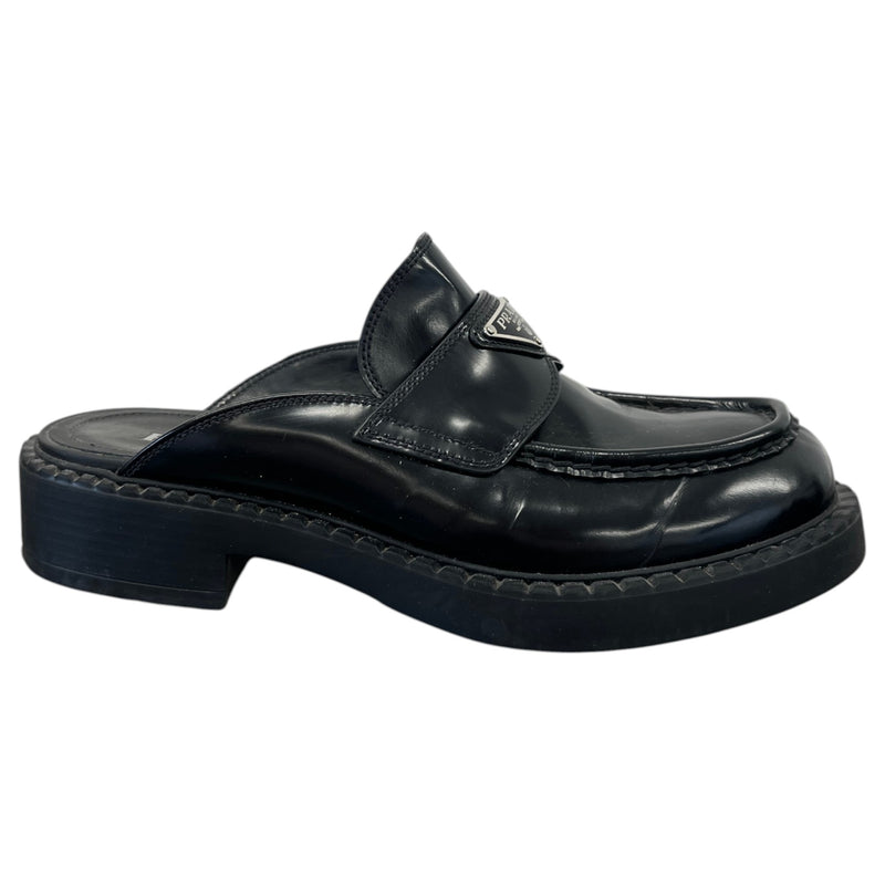 Men's Plaque Logo Loafers Black Size UK 6.5 / EU 40.5
