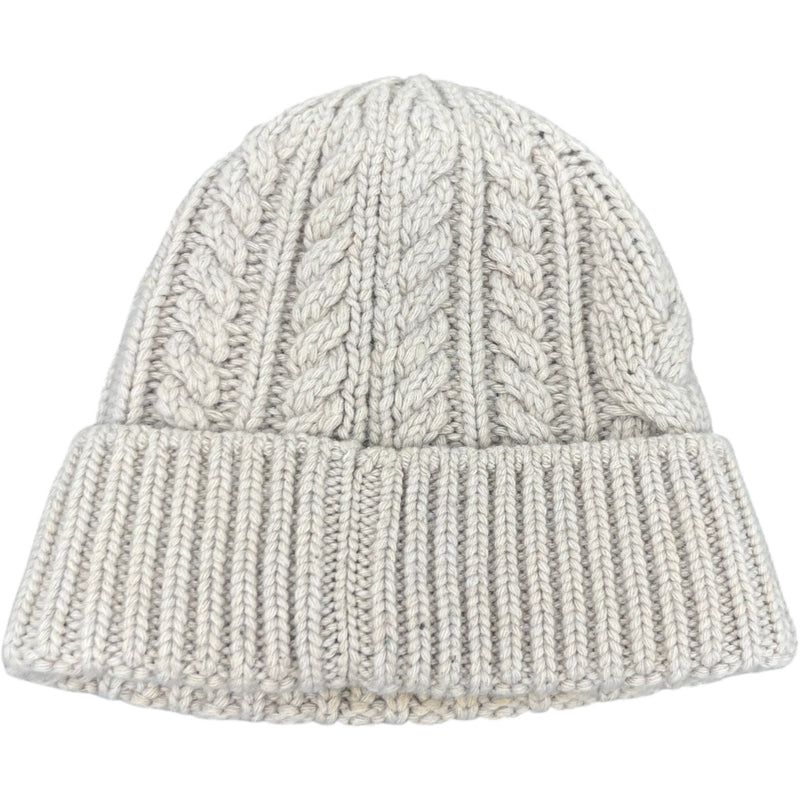 Men's LV Mini Cable Beanie Hat Grey Size S
