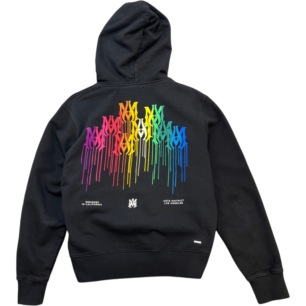 Men's Embroidered Paint Drip Hoodie Black Size M - Photo 2