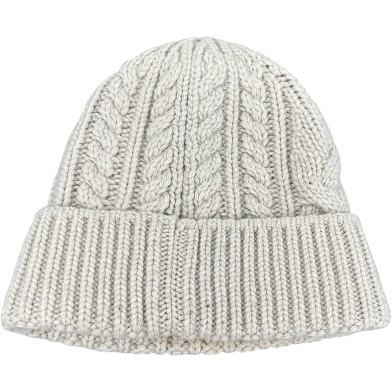 Men's LV Mini Cable Beanie Hat Grey Size S