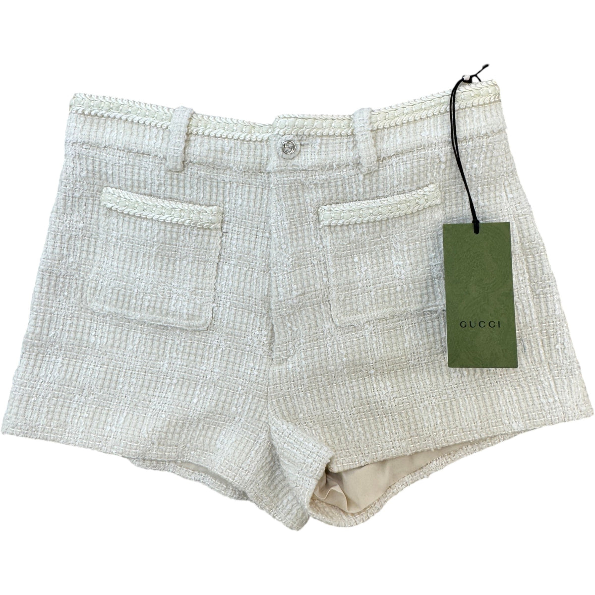 Women's Tailored Wool-Blend Shorts Cream Size M / UK 10 - Photo 1
