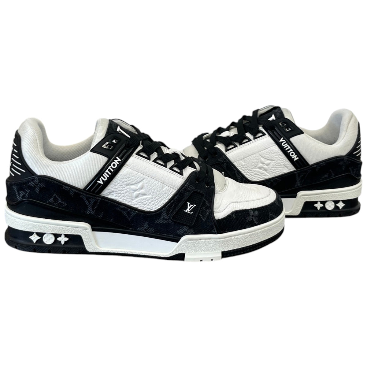 Men's LV Denim Low Trainers Black Size UK 6.5 / EU 40.5 - Photo 3