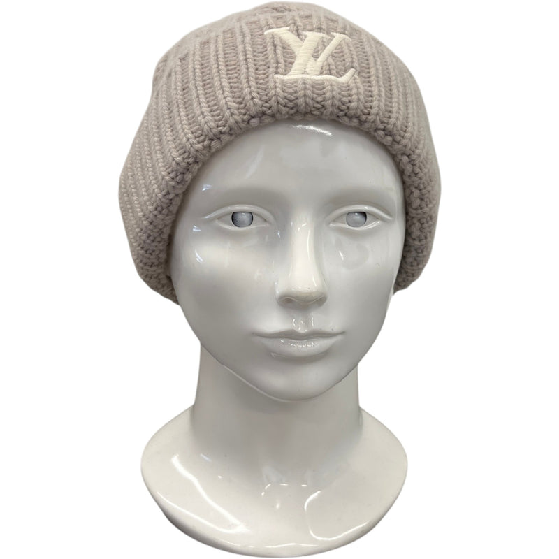 Men's LV Mini Cable Beanie Hat Grey Size S