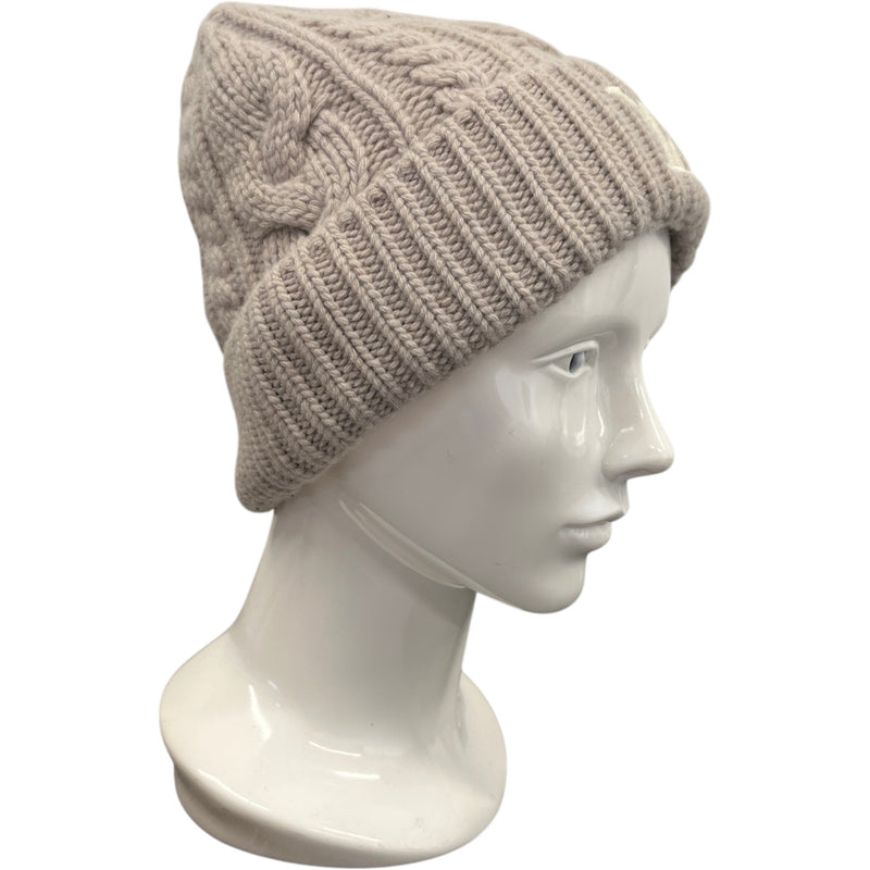 Men's LV Mini Cable Beanie Hat Grey Size S