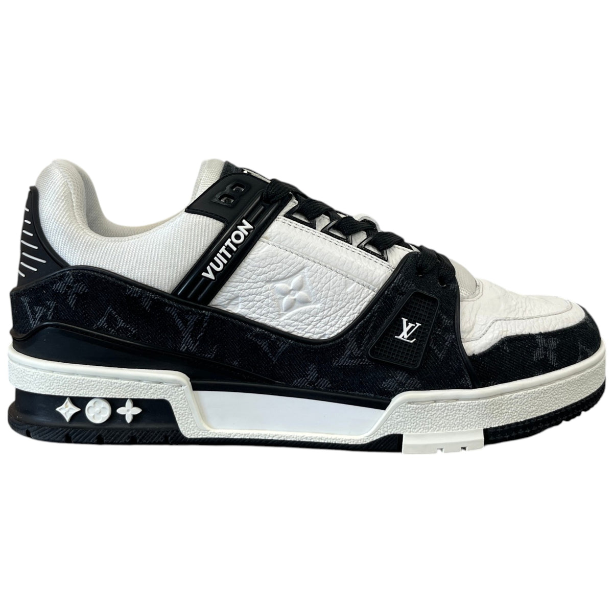 Men's LV Denim Low Trainers Black Size UK 6.5 / EU 40.5 - Photo 1