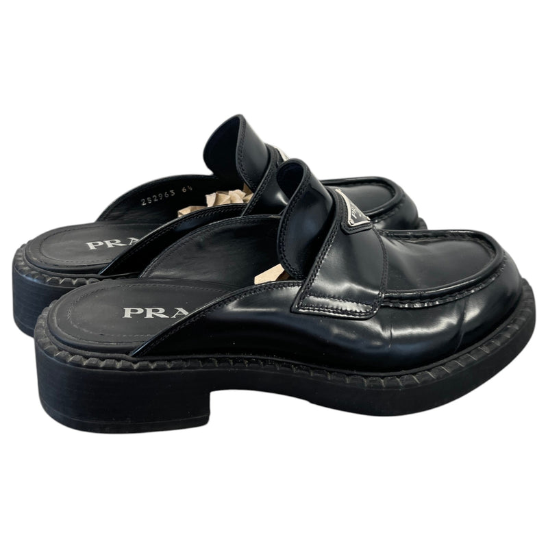 Men's Plaque Logo Loafers Black Size UK 6.5 / EU 40.5