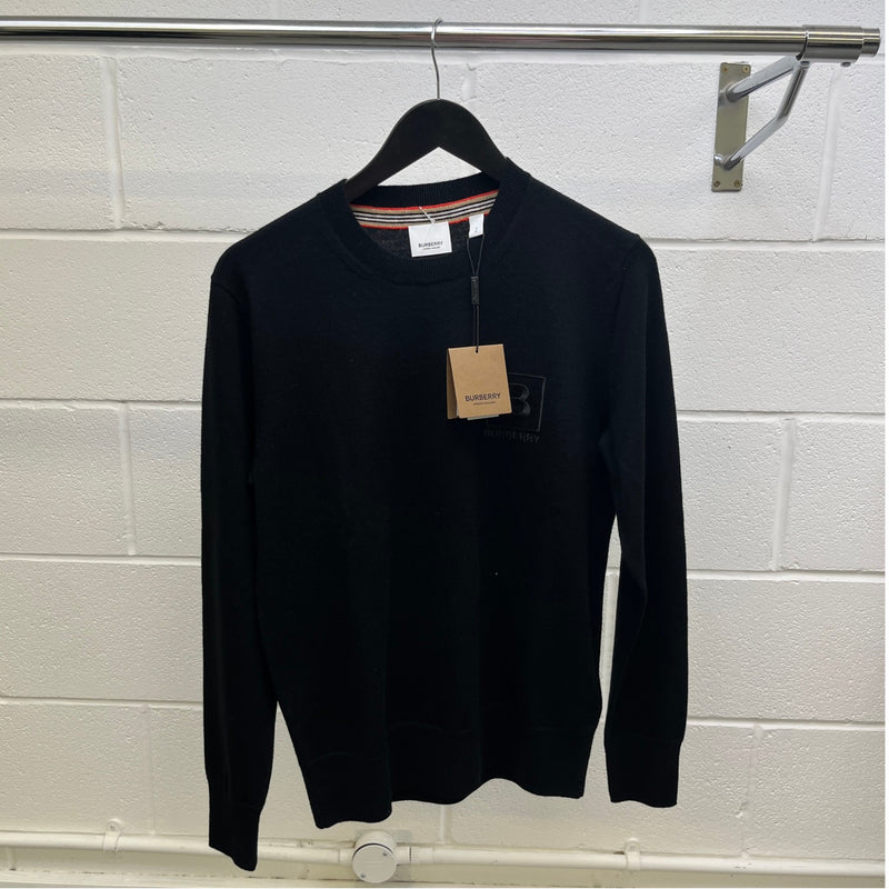 Men's Embroidered B Logo Sweatshirt Black Size S