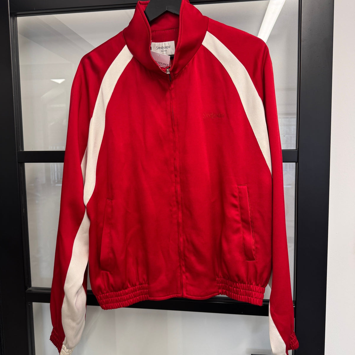 Men's Embroidered Logo Jacket Red Size M - Photo 6