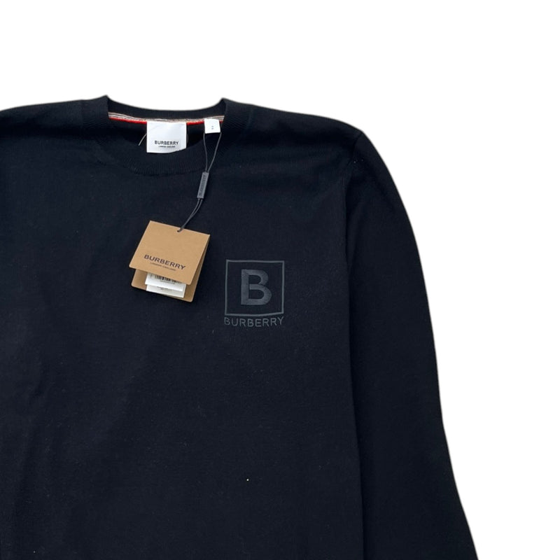 Men's Embroidered B Logo Sweatshirt Black Size S