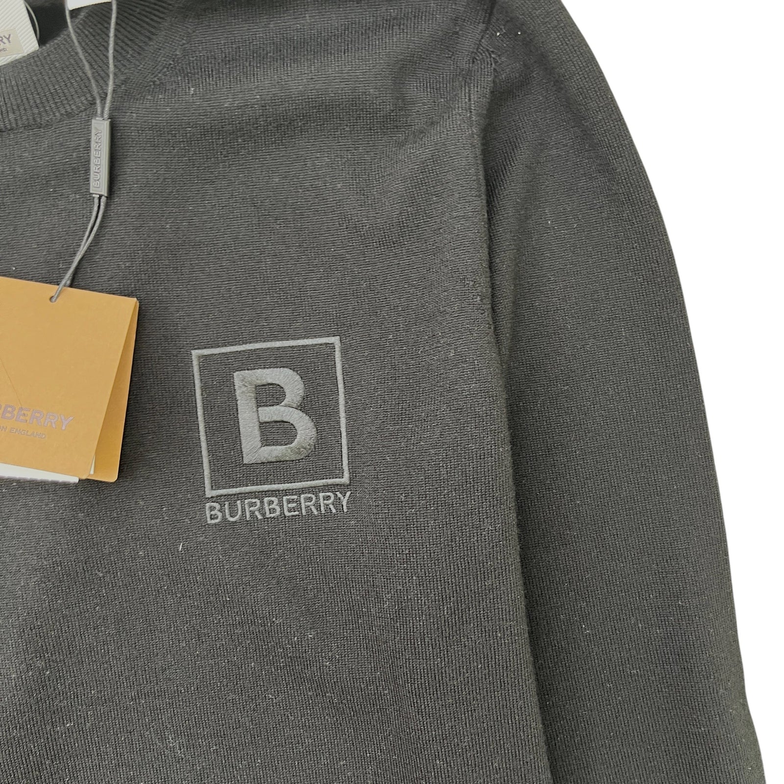 Men's Embroidered B Logo Sweatshirt Black Size S - Photo 5