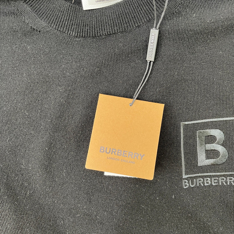 Men's Embroidered B Logo Sweatshirt Black Size S