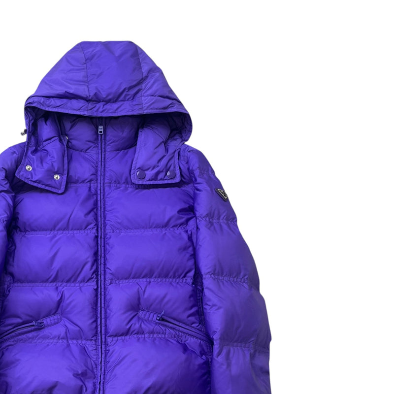 Women's Plaque Logo Down Jacket Purple Size IT 42 / UK 10