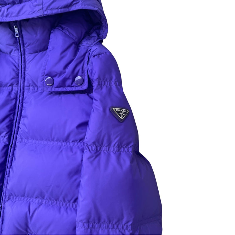 Women's Plaque Logo Down Jacket Purple Size IT 42 / UK 10
