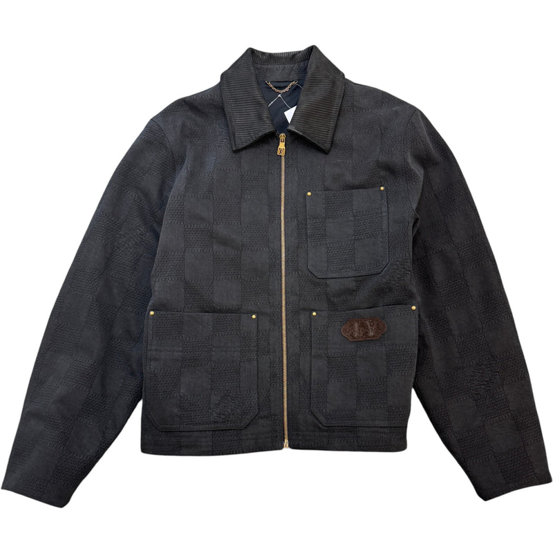 Men's Damier Workwear Blouson Jacket Black Size M