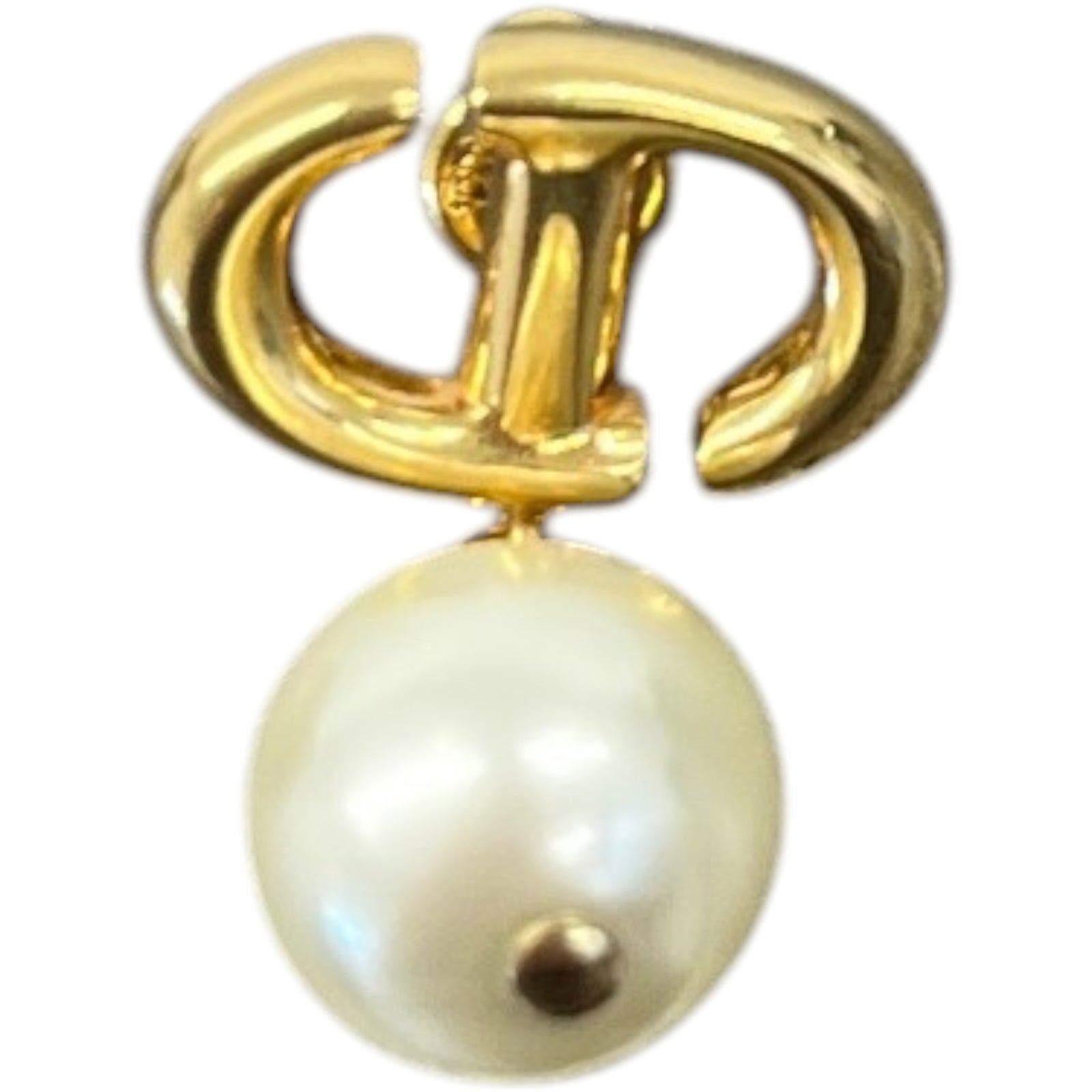 Women's CD Pearl Earrings Gold - Photo 5