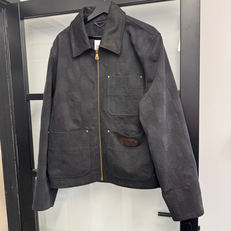 Men's Damier Workwear Blouson Jacket Black Size M