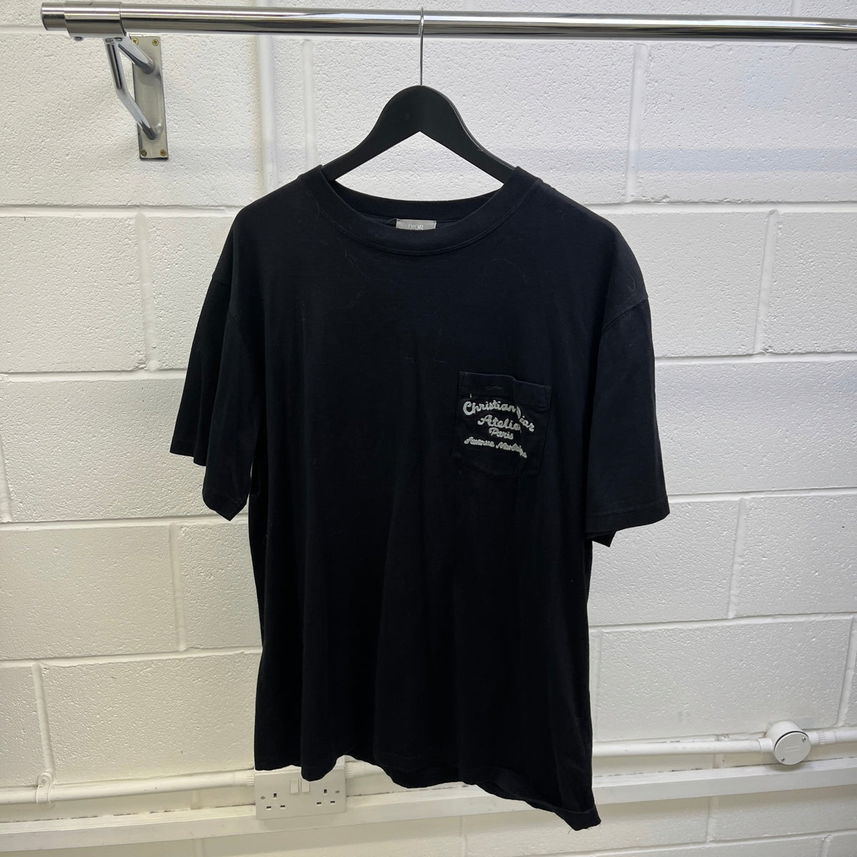Men's Logo Embroidered T-Shirt Black Size XL - Photo 6