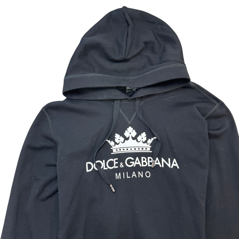 Men's Logo Print Hoodie Black Size M