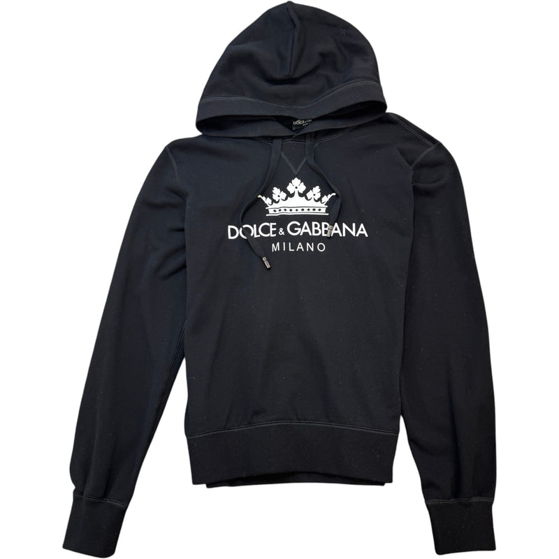 Men's Logo Print Hoodie Black Size M
