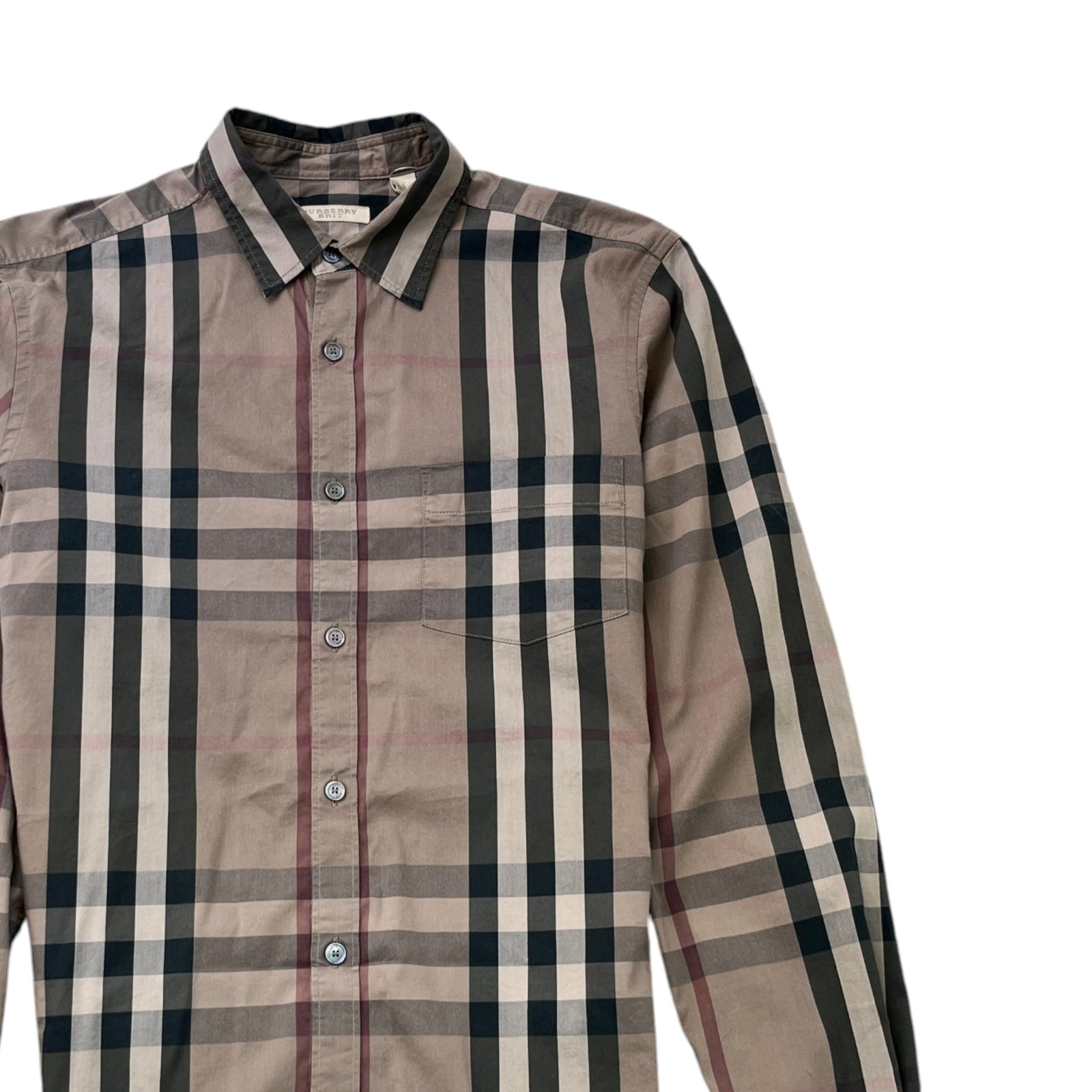 Men's Nova Check Long Sleeve Shirt Brown Size S - Photo 3