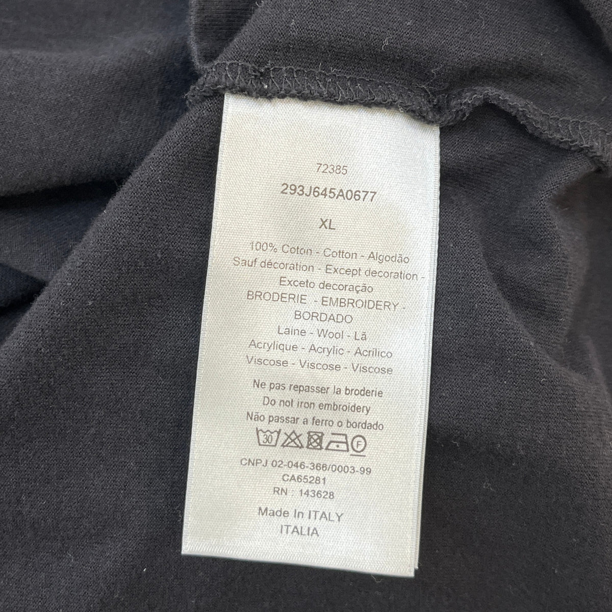 Men's Logo Embroidered T-Shirt Black Size XL - Photo 5
