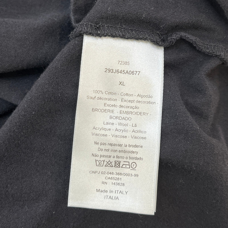 Men's Logo Embroidered T-Shirt Black Size XL