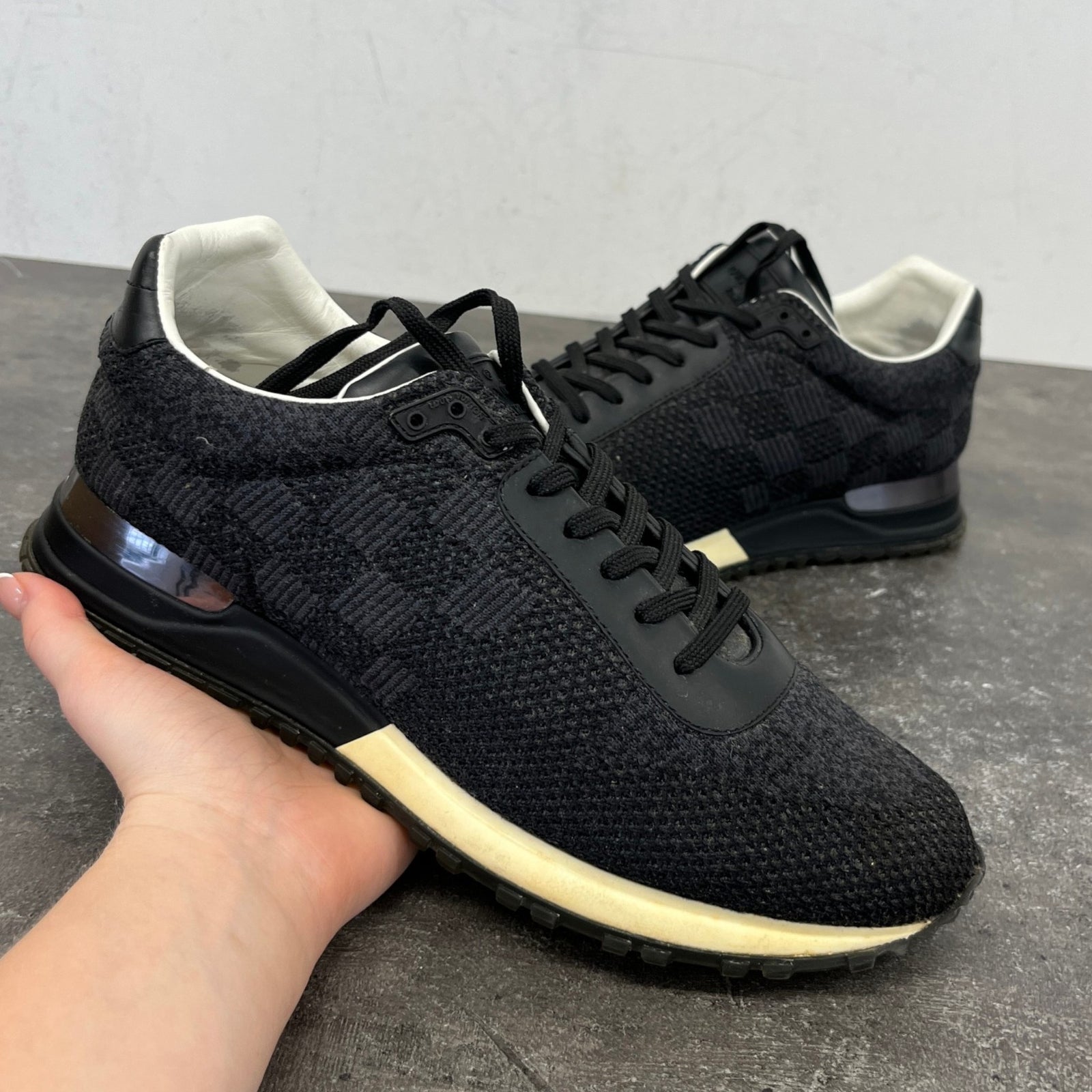 Men's Damier Run Away Low Trainers Black Size EU 40 / UK 6 - Photo 12